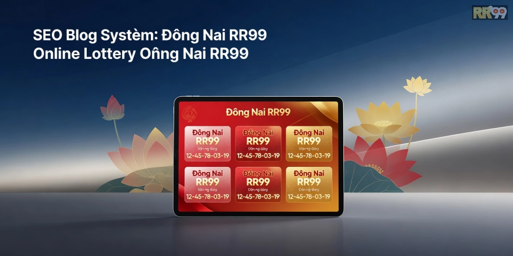 Minh họa khái niệm xổ số đồng nai rr99 với giao diện hiện đại và biểu tượng may mắn